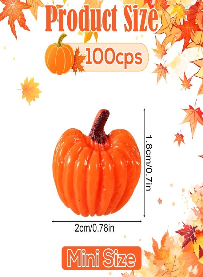 Sinbana 100pcs Mini Little Resin Pumpkins, Fall Miniatures Tiny Pumpkin Figurines for Halloween Decorating Thanksgiving Crafts Fairy Garden Dollhouse Table Centerpiece Small Autumn Decor for Home & Party - Image 2